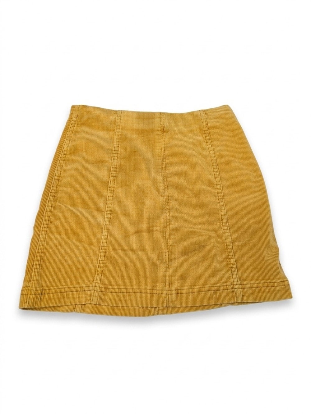 Newbury Kustom Mustard Yellow Corduroy Mini Skirt Preppy Casual Streetwear Retro